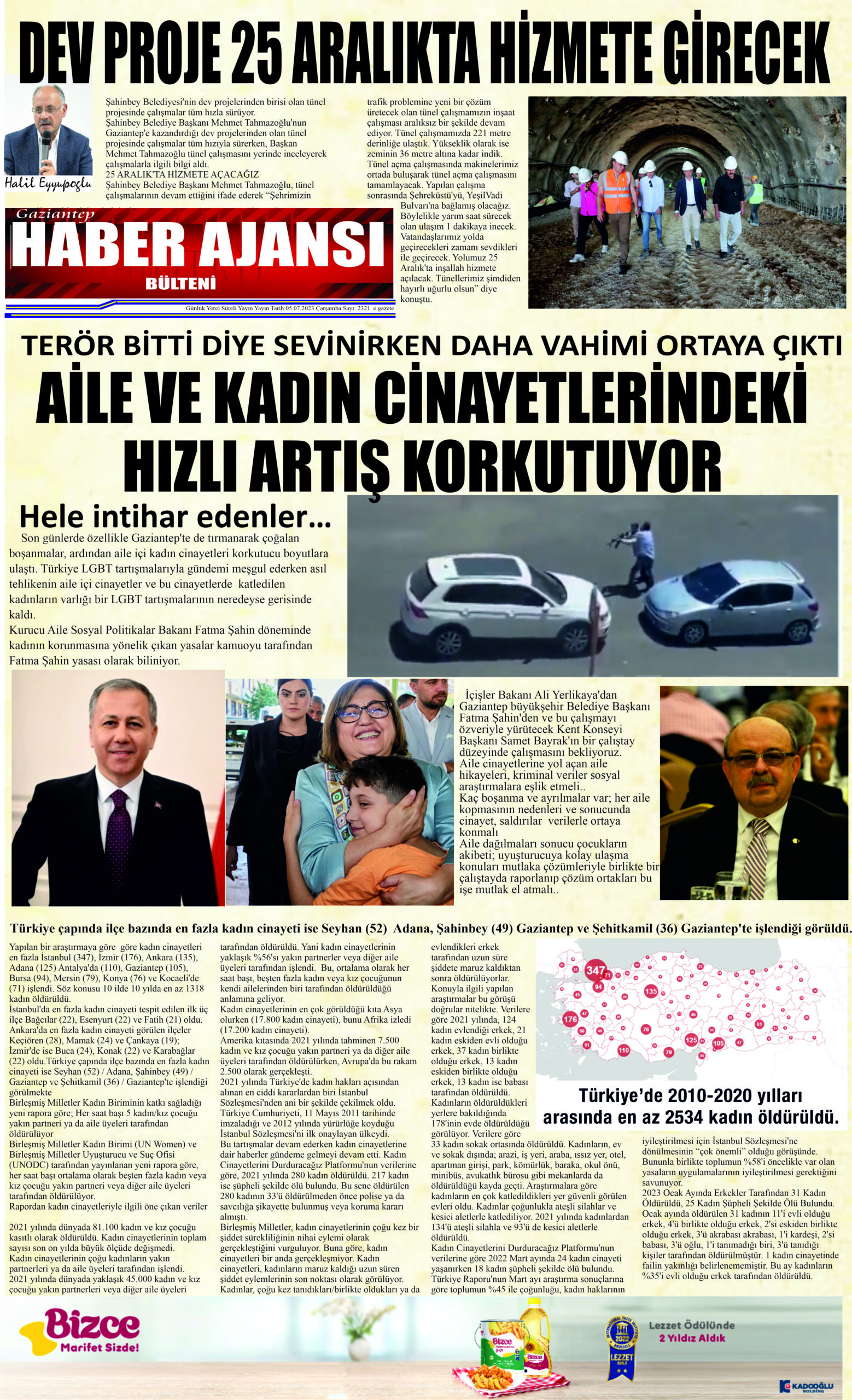 Gaziantep Haber Ajansı Bülteni Çarşamba 05.07.2023 e gazete