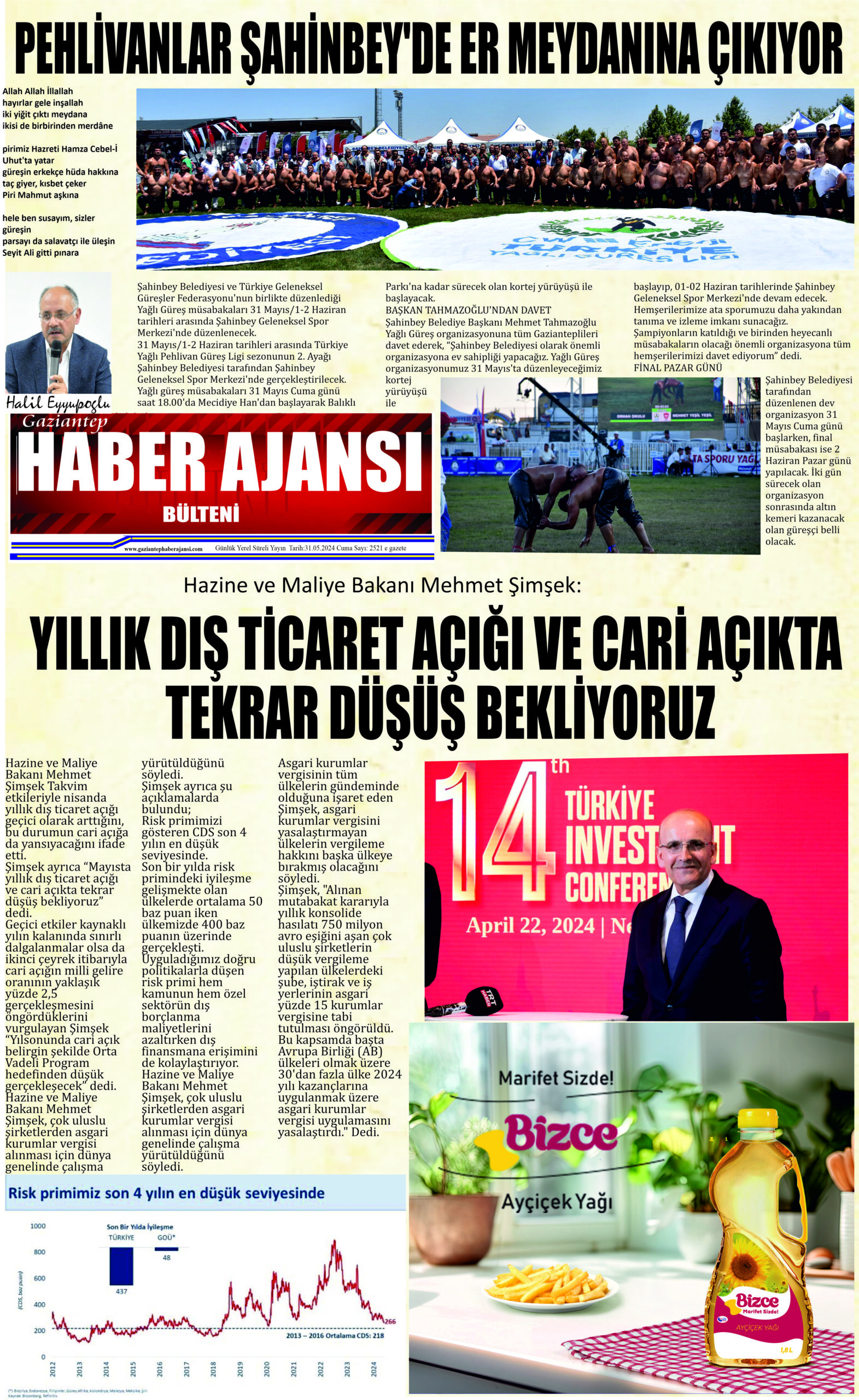 Gaziantep Haber Ajansı Bülteni Cuma 31.05.2024 e gazete