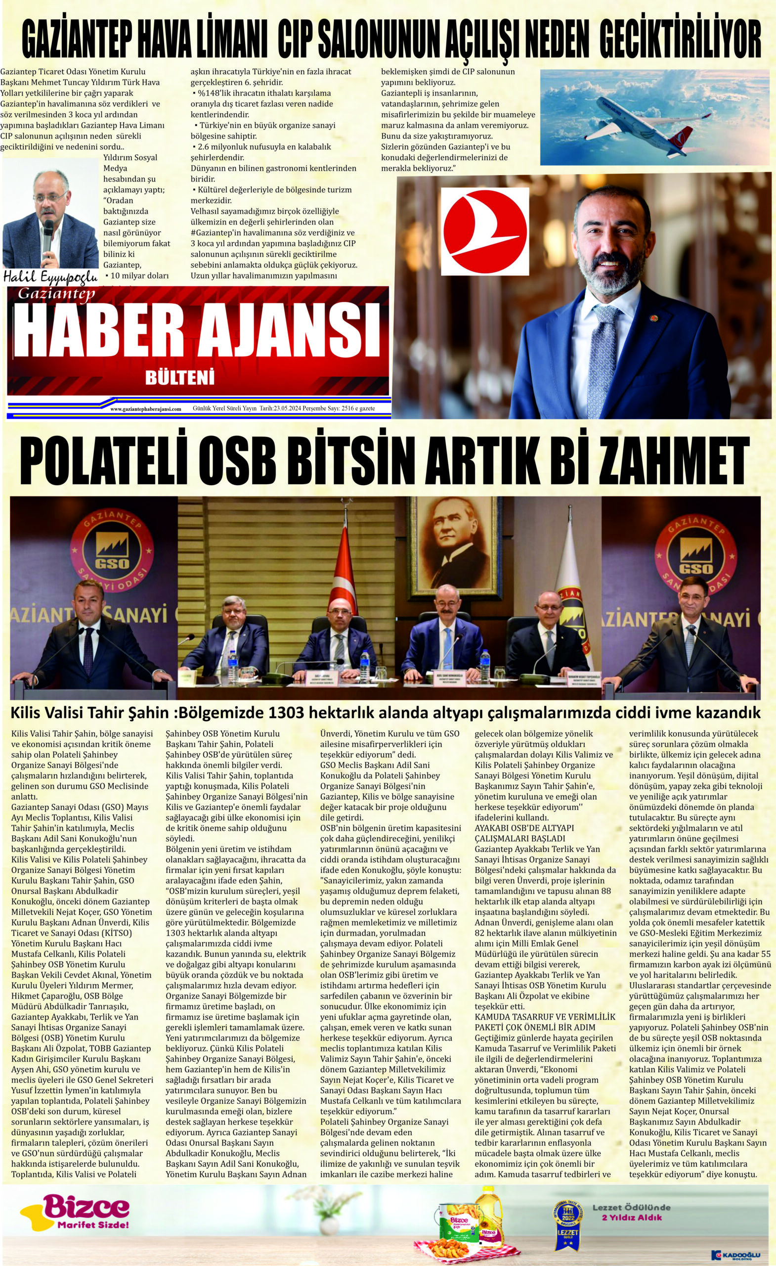 Gaziantep Haber Ajansı Bülteni Perşembe 23.05.2024 e gazete