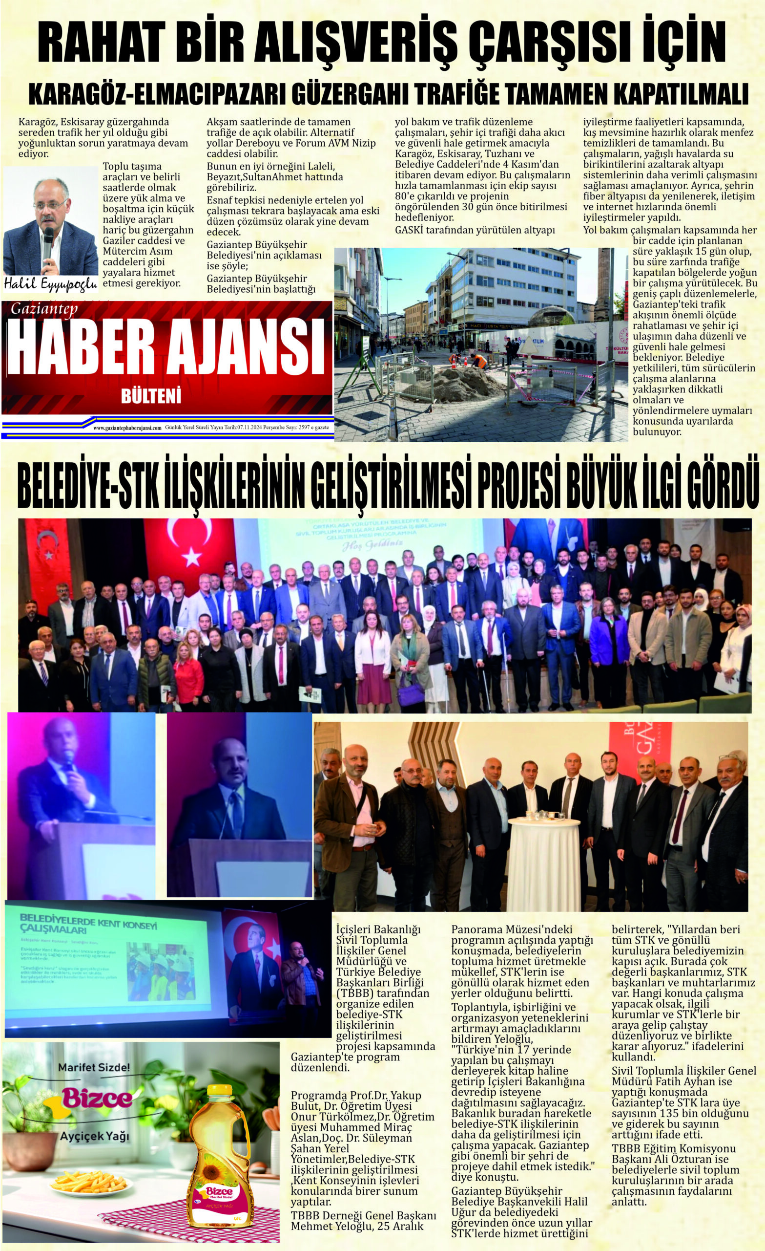 Gaziantep Haber Ajansı Bülteni Perşembe 07.11.2024 e gazete