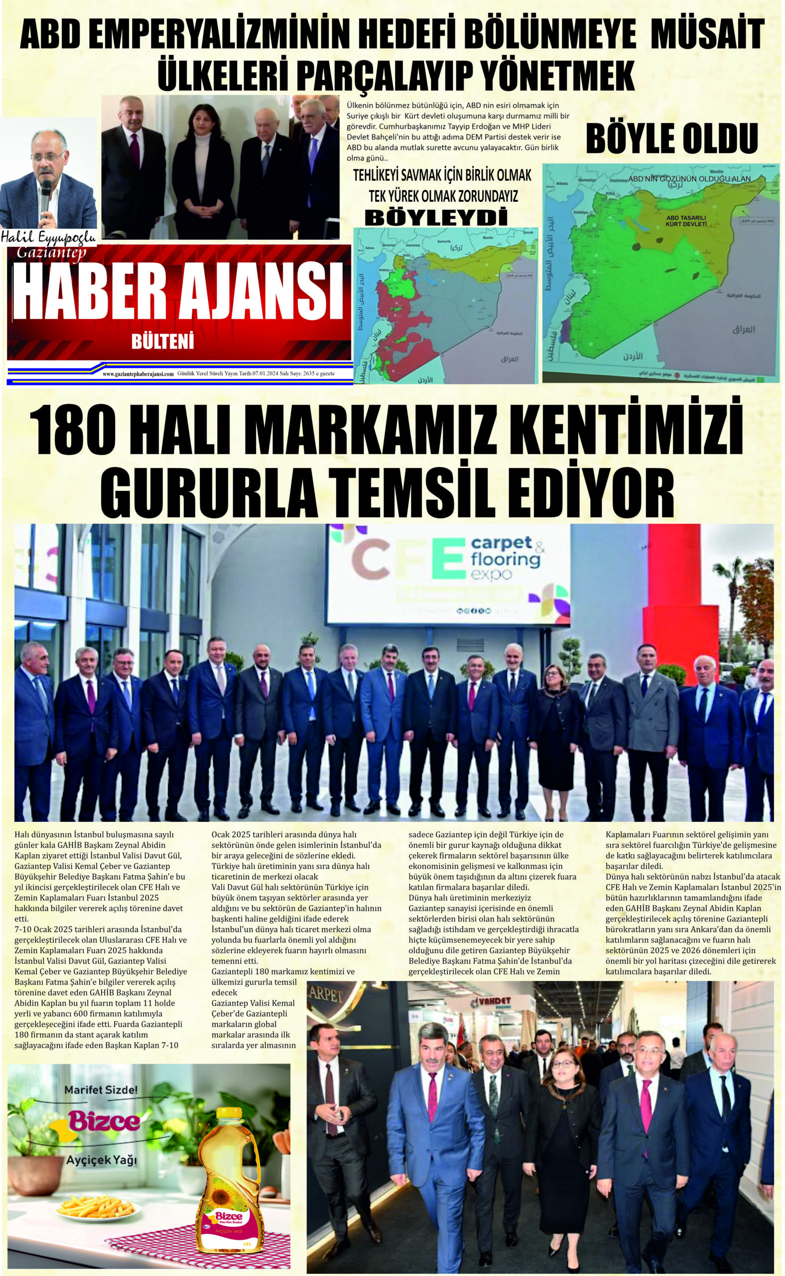 Gaziantep Haber Ajansı Bülteni Salı 07.01.2024 e gazete